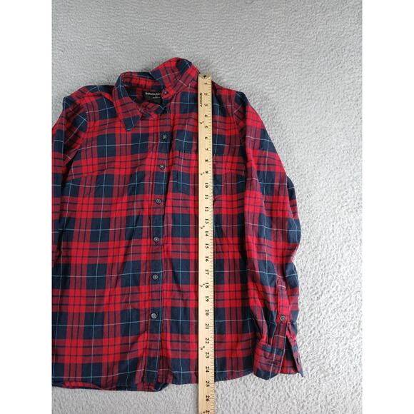 Banana Republic Shirt Mens Small Red Flannel Button Down Plaid Long Sleeve - Picture 3 of 7